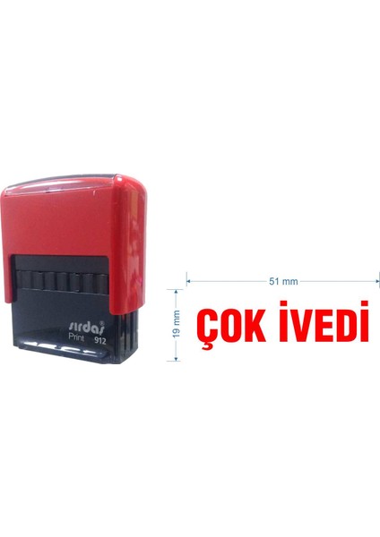 912 Kaşe Kırmızı Makine Kırmızı Keçe 'Çok İvedi' Yazısı İle