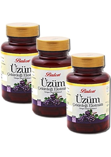 Üzüm Çekirdeği Ekstraktı 60 Kapsül 3 Adet