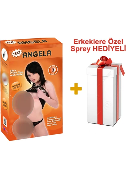 Angela 3 İşlevli Titreşimli Realistik Şişme Bebek + Sprey Hediye