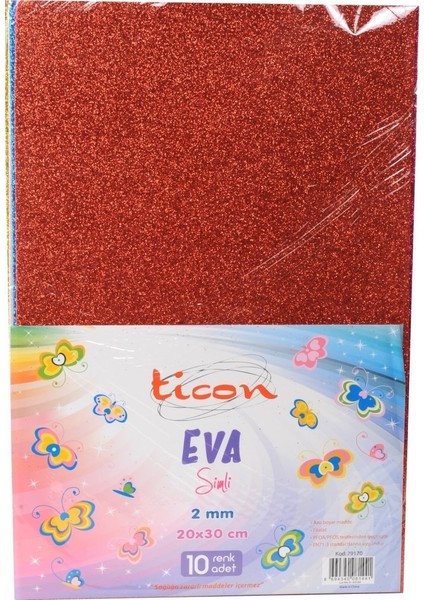 Eva Simli 2mm 20x30 cm 10 Adet Renkli