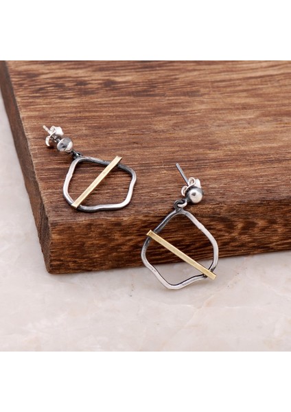 Kaos Tasarım Elişi Gümüş Küpe 2608