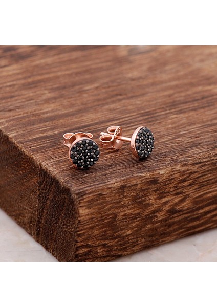 Safir Taşlı Tasarım Rose Gümüş Küpe 3769