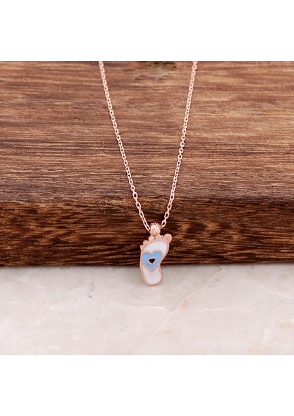 İlk Adım Mineli Rose Gümüş Minimal Kolye 6165