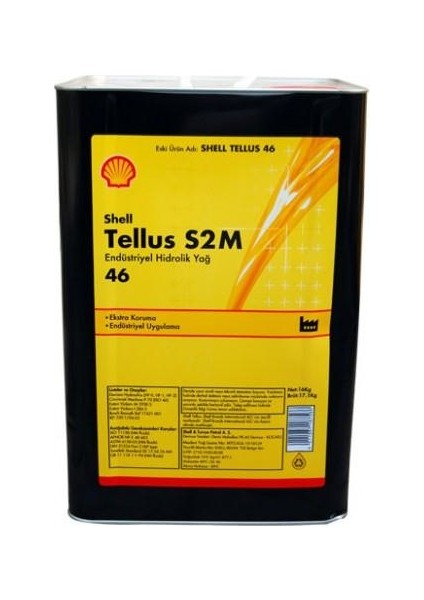 Tellus S2 M 46 16 Litre Hidrolik Yağı