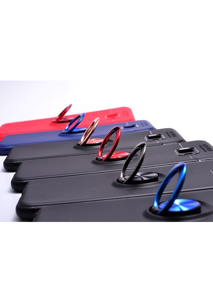 Samsung Galaxy J4 Plus Kılıf Standlı Yüzüklü Mıknatıslı Kılıf Siyah fiyatları