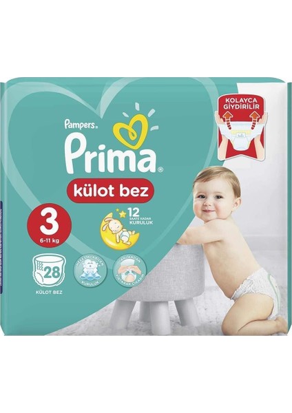 Külot Bebek Bezi 3 Beden 28 Adet Midi Tekli Paket