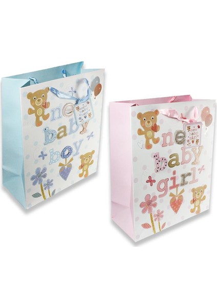 1 Adet 32 x 26 cm Karton Çanta New Baby