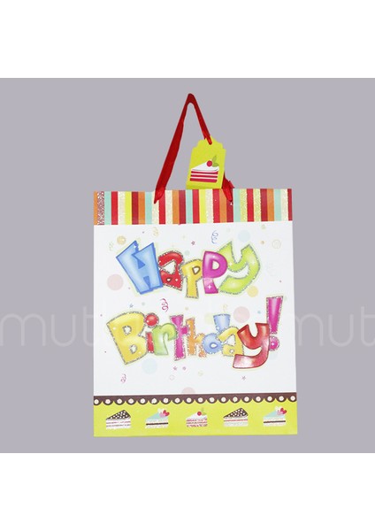 Happy Birthday Karton Çanta 1 Adet