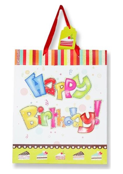 Happy Birthday Karton Çanta 1 Adet