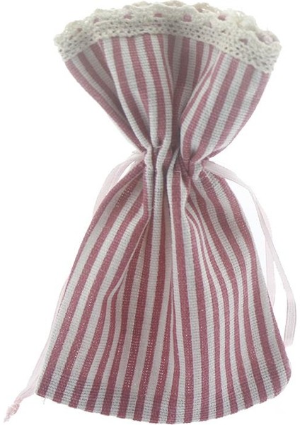 25 Adet 10 x 15 cm Boyuna Çizgili Kumaş Kese