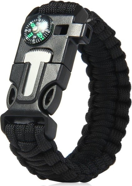 Çok Amaçlı Pusulalı Paracord Düdüklü Bileklik