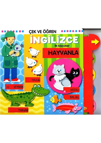 Çiçek Yayıncılık - Çek ve Öğren İngilizce - Hayvanlar