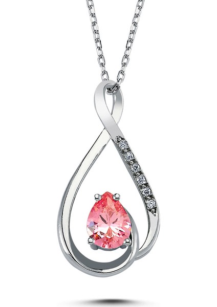 0.06 Karat Pırlanta 1.45 Pembe Taş Pırlanta Kolye Gmy147