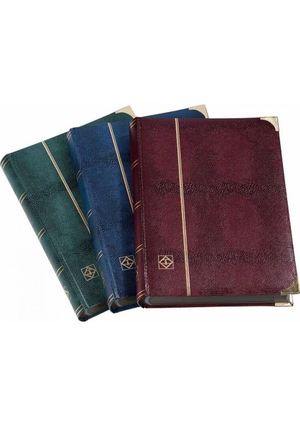 Pul Defteri Deluxe Demir Köşeli Koyu Yeşil Kapak, Beyaz Zemin