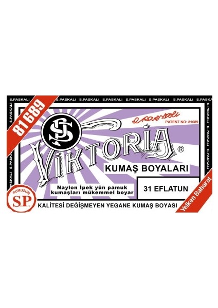 Kumaş Boyası Eflatun 2Pk+Fiske Sabitleme 1Pk