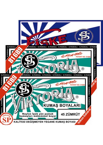 Kumaş Boyası Zümrüt 2Pk+Fiske Sabitleme 1Pk