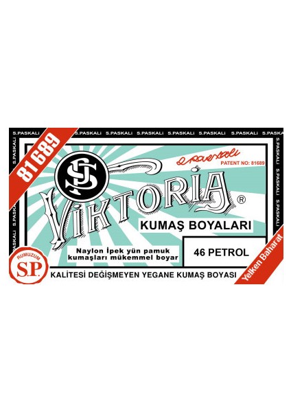 Kumaş Boyası Petrol 2Pk+Fiske Sabitleme 1Pk