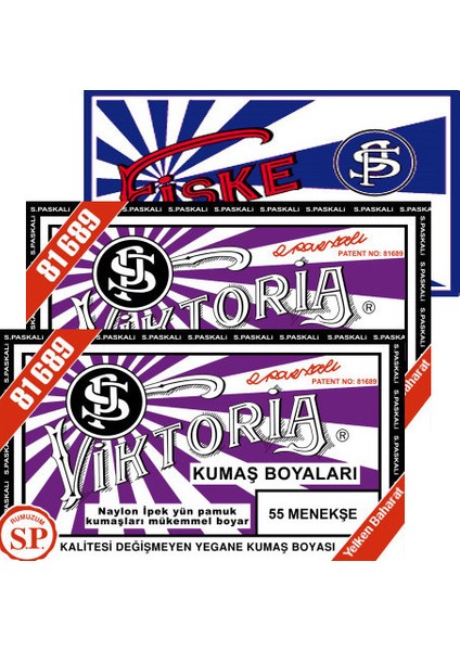 Kumaş Boyası Menekşe 2Pk+Fiske Sabitleme 1Pk
