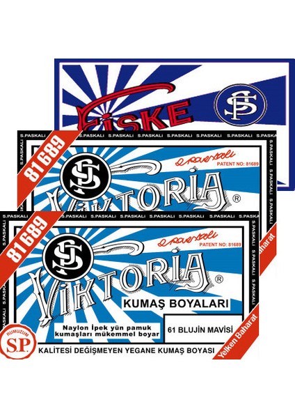 Kumaş Boyası Blujin Mavisi 2Pk+Fiske Sabitleme 1Pk