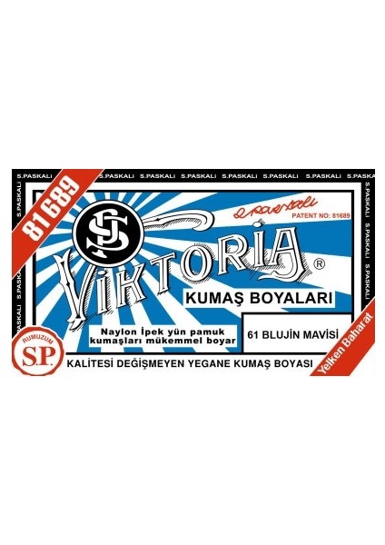 Kumaş Boyası Blujin Mavisi 2Pk+Fiske Sabitleme 1Pk fiyatları