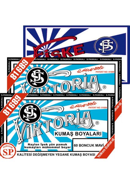 Kumaş Boyası Boncuk Mavi 2Pk+Fiske Sabitleme 1Pk