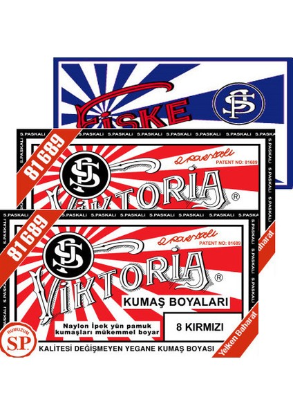 Kumaş Boyası Kırmızı 2Pk+Fiske Sabitleme 1Pk