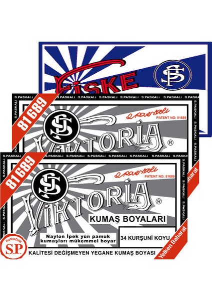 Kumaş Boyası Koyu Kurşuni 2Pk+Fiske Sabitleme 1Pk