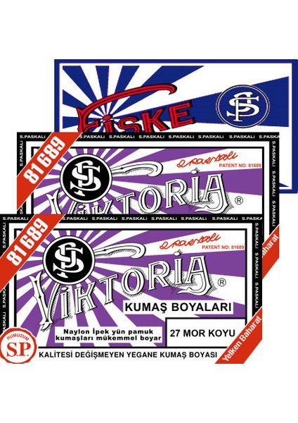 Kumaş Boyası Koyu Mor 2Pk+Fiske Sabitleme 1Pk