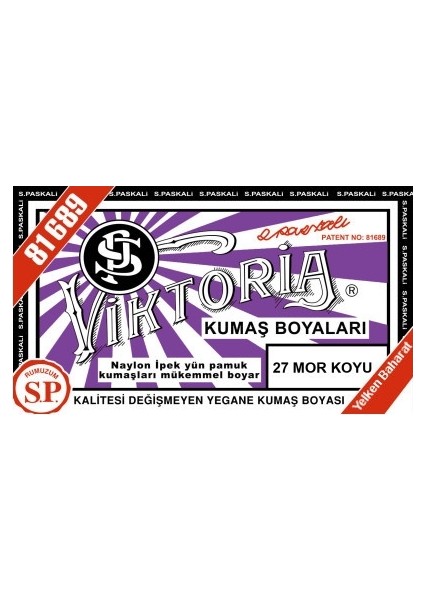 Kumaş Boyası Koyu Mor 2Pk+Fiske Sabitleme 1Pk fiyatları