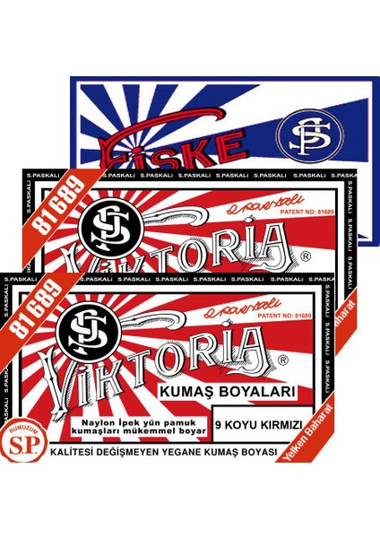 Kumaş Boyası Koyu Kırmızı 2Pk+Fiske Sabitleme 1Pk