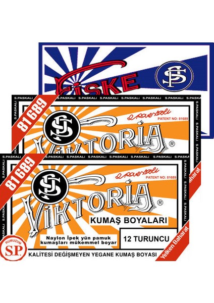 Kumaş Boyası Turuncu 2Pk+Fiske Sabitleme 1Pk