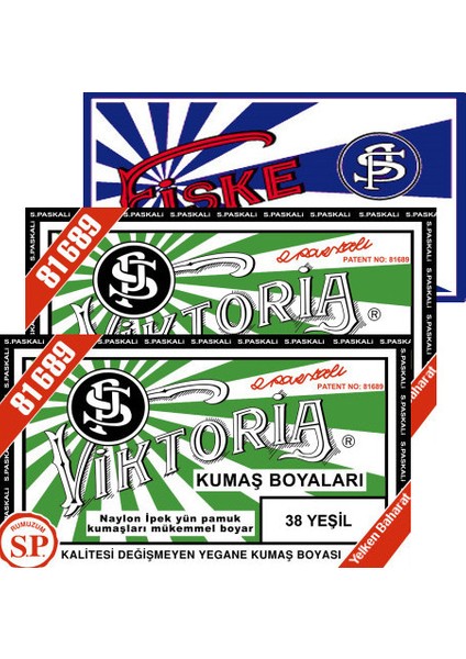 Kumaş Boyası Yeşil 2Pk+Fiske Sabitleme 1Pk