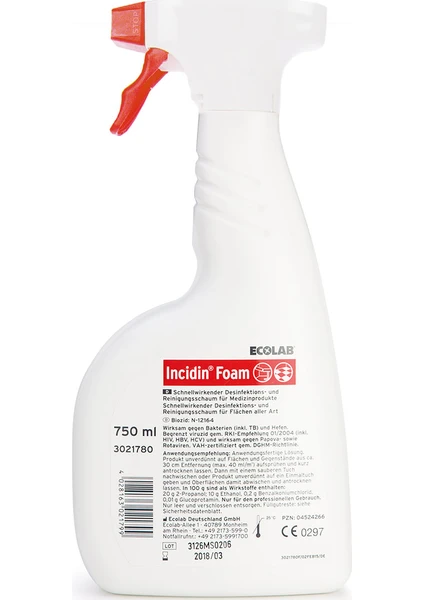 Incidin Foam Yüzey Dezenfektanı 750 ml