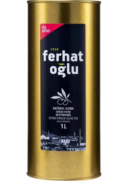 Naturel Taş Baskı 1 lt Zeytinyağı-Teneke