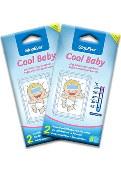 Stopever Coolbaby Soğutucu Hidrojel Plaster- 4 Adet (2x2'li Ekonomik Ambalaj)