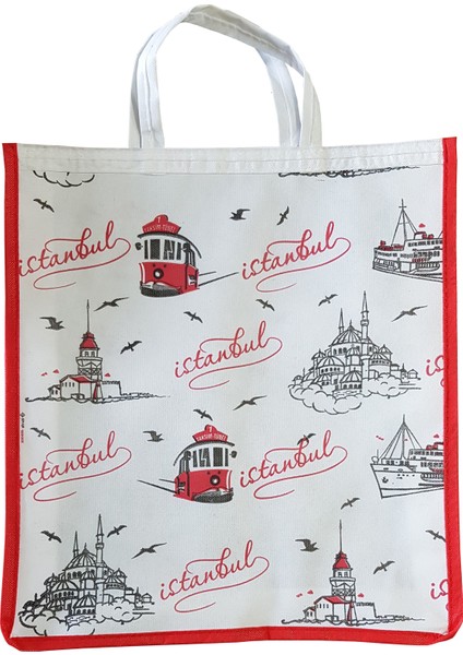 Pazar Alışveriş Çantası İstanbul(45X40) 5' li