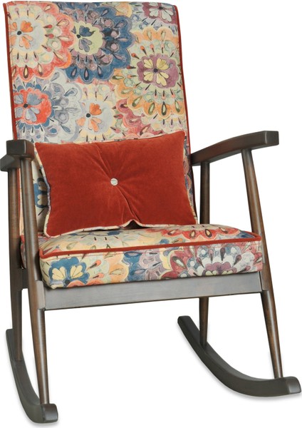 Trend Ceviz Çiçekli Sallanan Sandalye Dinlenme/Emzirme/Baba/Tv/Okuma/Uzanma Koltuğu Berjer