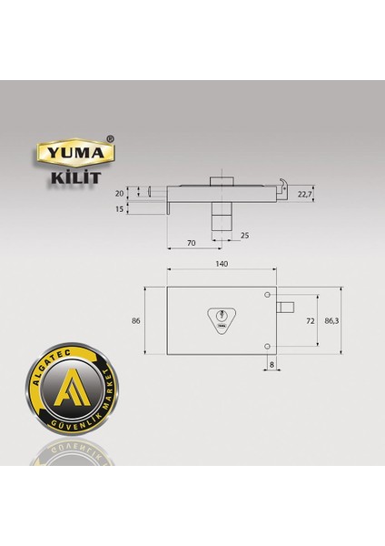 14Mm Tirajlı Kilit Kare - Karşılıksız fiyatları