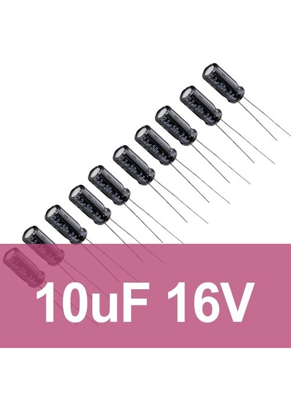 10uF 16V Elektrolitik Kondansatör 10 Adet