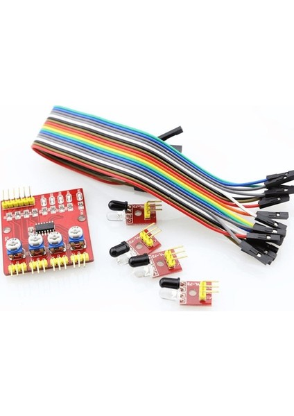 4'lü Çizgi İzleyen Sensör Seti Arduino Uyumlu
