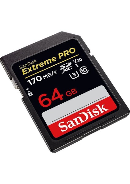 Sandisk Extreme Pro 64GB SDXC Card 170MB/s V30 UHS-I U3 Hafıza Kartı SDSDXXY-064G-GN4IN