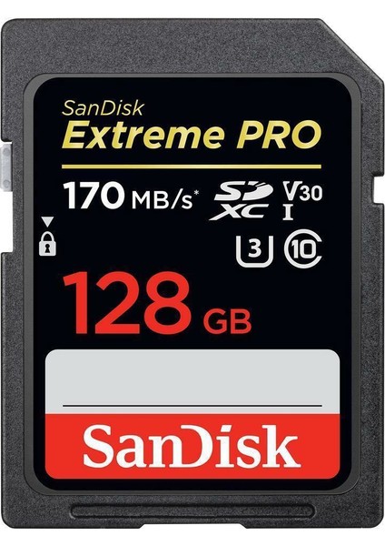 Extreme Pro 128GB SDXC Card 128GB 170MB/s V30 UHS-I U3 Hafıza Kartı SDSDXXY-128G-GN4IN