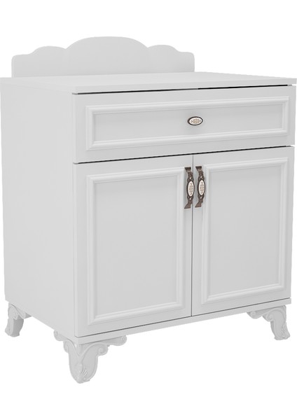 Lisa Şifonyer Beyaz MDF Malzemeden Ahşap Detaylı Modern Tasarım ve Geniş Depolama Alanı fiyatları