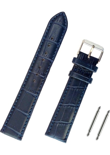 18MM Lacivert Kroko Saat Kordonu Kayış