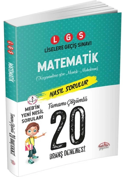 Editör Yayınları 8. Sınıf LGS Matematik Tamamı Çözümlü 20 Deneme