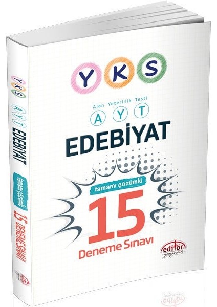 Editör Yayınları AYT Edebiyat Tamamı Çözümlü 15 Deneme Sınavı