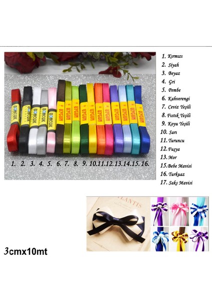 2 cm Saten Şerit Kurdele Fuşya 10Mt