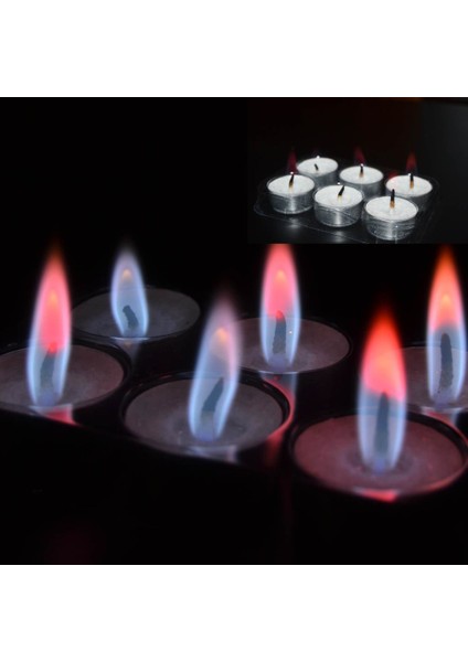 6lı Kutup Işıkları Renginde Yanan Tealight Mum 3 cm