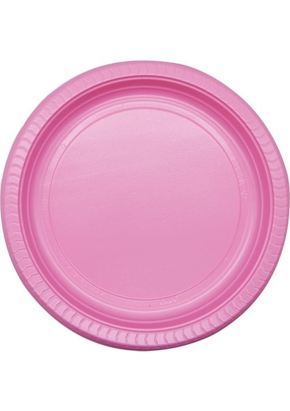 25li Tek Kullanımlık Plastik Tabak Pembe