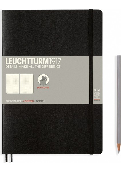 Tablet Boy (B5) Not Defteri, Noktalı, Siyah Esnek Kapak